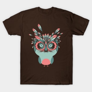 Whimsical Owl Feathers Happy Thanksgiving T-Shirt